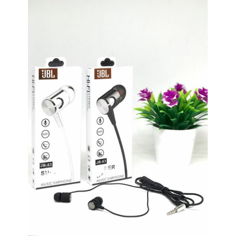 Headset J JB63 Handsfree J JB-63 Earphone J JB63 Super Bass