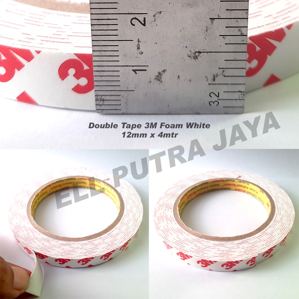 Double Tape 3M 12mm x 4mtr Foam White