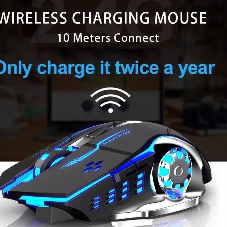 Mouse Gaming Wireless Zornwee CH001 Silent Click Optical 2.4Ghz Rechargeable Elitegear PC Komputer Laptop Aksesoris Handphone HP OCEANMART OCEAN MART Murah Grosir