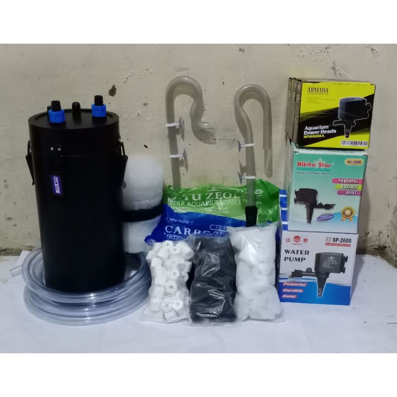 Filter canister DIY 6 inch fullset ph2600 filter external aquascape dan aquarium