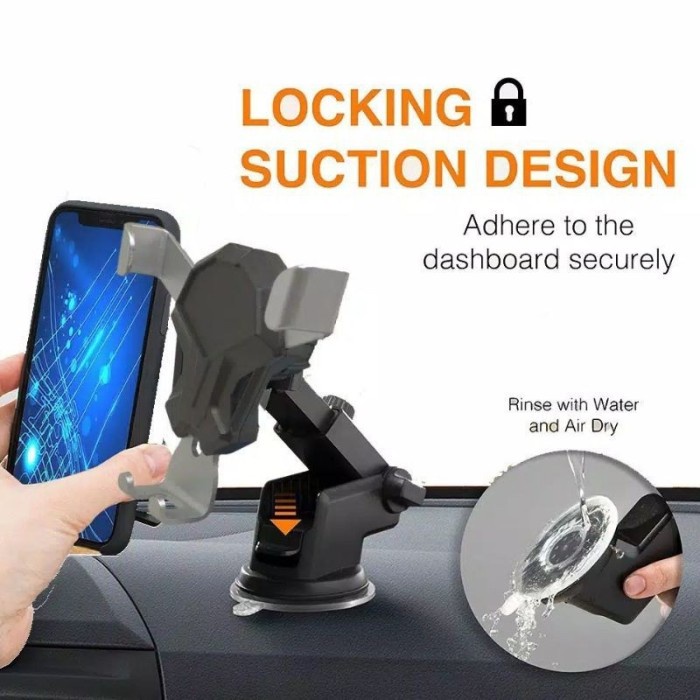 HOLDER HP MOBIL HD12 PHONE HOLDER 360 DEGREE ROTATION CAR HOLDER HD-12