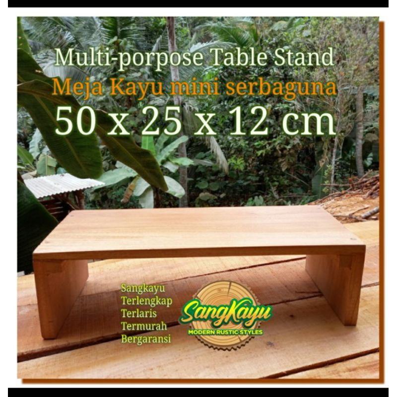 Meja kayu serbaguna mini 50x25x12 Mini table meja monitor rak tanaman