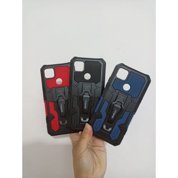 (MH)-REDMI 9C Robot Silikon Ring Standing Cover Casing HP Hardcase