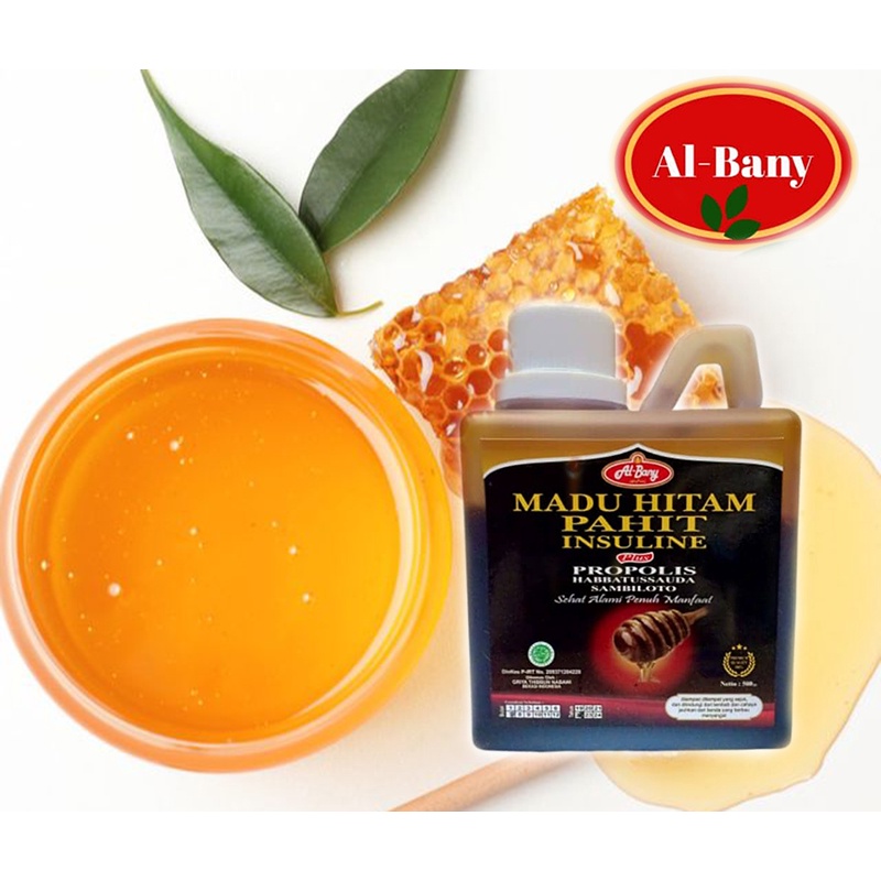 

Super Madu Hitam Pahit Al-Bany Nett 500gr Plus Daun Insuline
