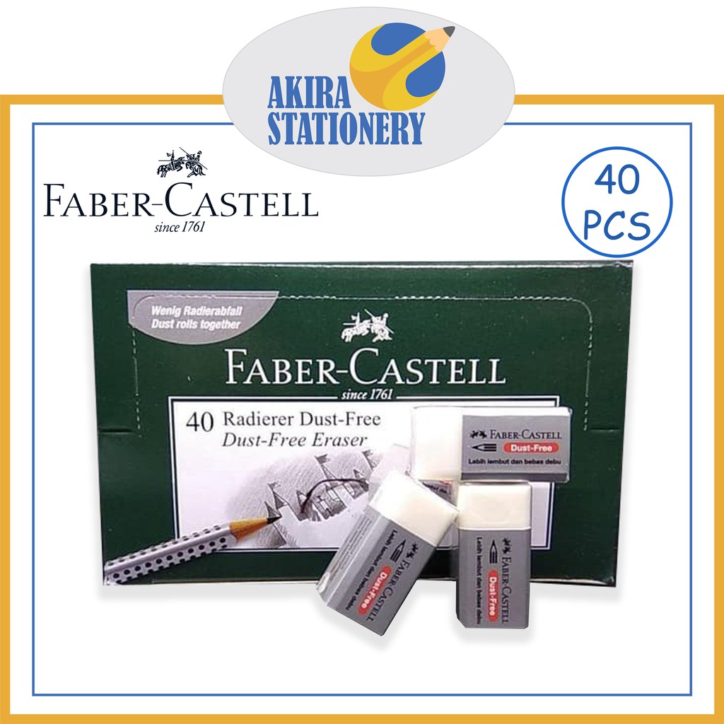 

Penghapus FABER CASTELL Putih Buat Ujian / Dust Free Eraser White Faber-Castell For Exam 1 PAK ( 40 PCS )