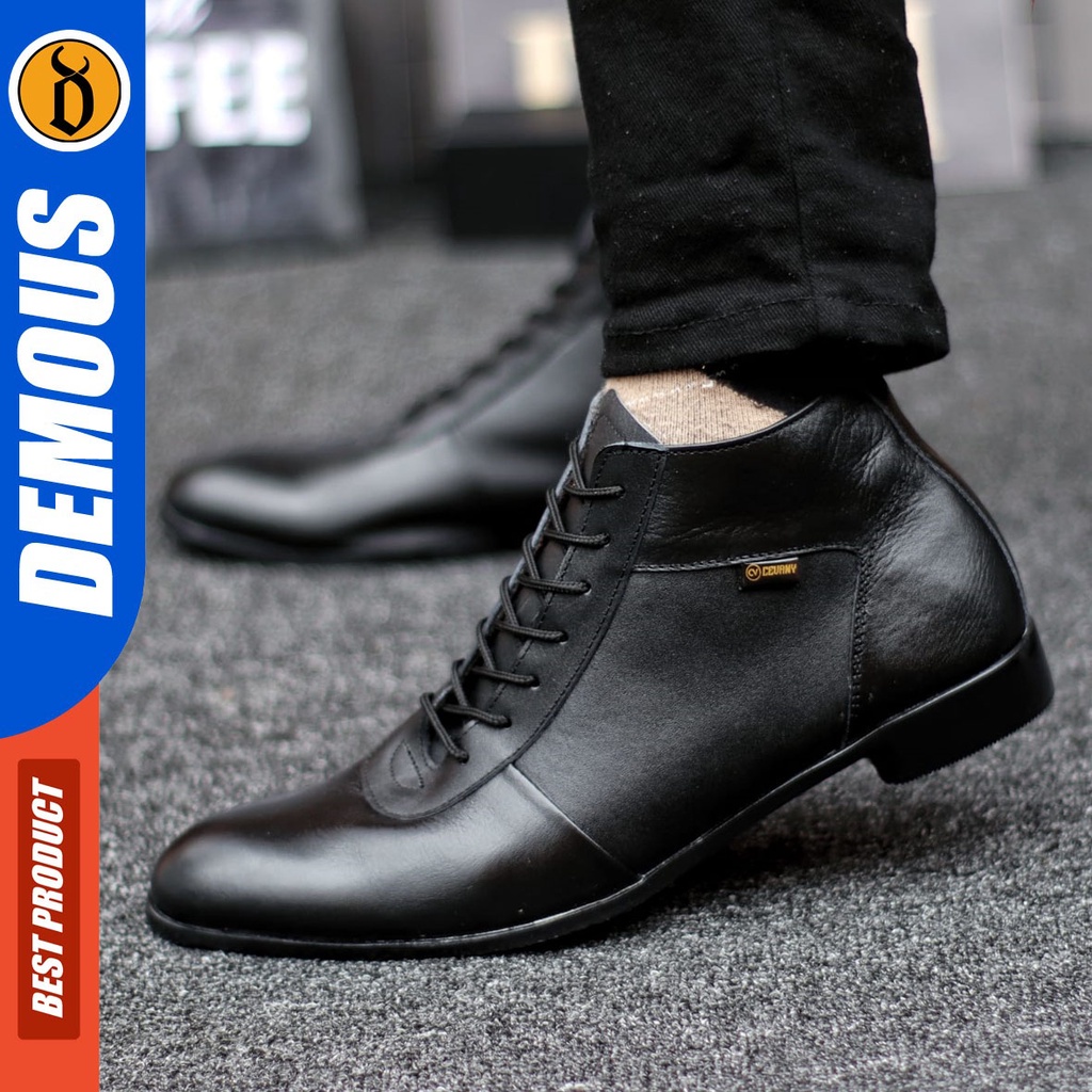 DEMOUS Max - Sepatu Boots Pantofel Formal Kulit Asli Kerja Pria