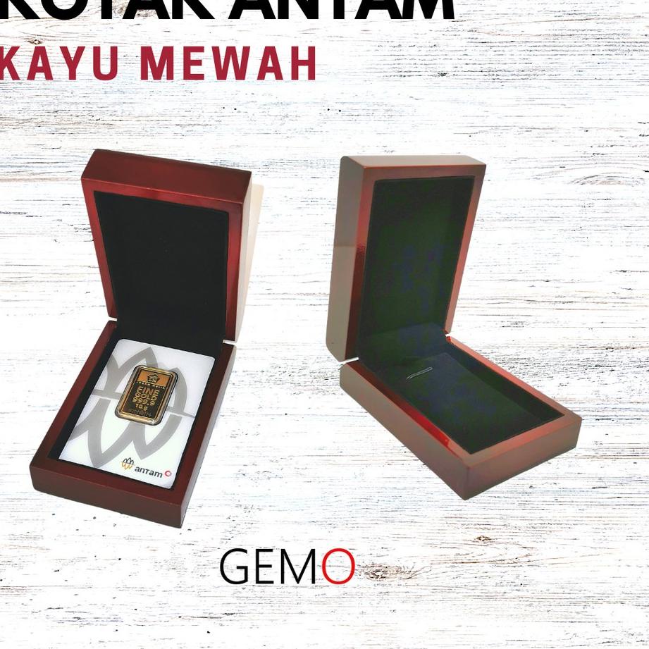 [KODE PRODUK HN98662] Kotak Kartu Emas Antam Berbahan Kayu Mewah / Box Tempat Penyimpanan Logam Muli