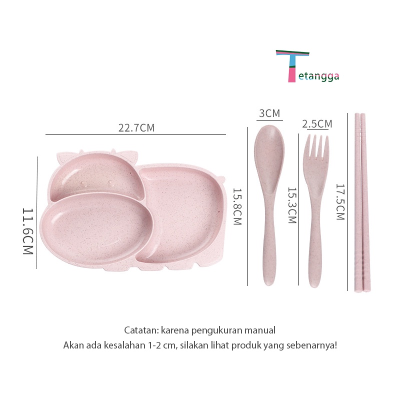 Set Peralatan Makan Anak Sendok Garpu Anak Mangkok Tempat Makan Bayi Piring Makan Anak