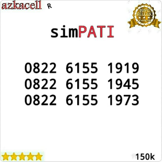 Nomor Cantik Simpati seri tahun 1945 1973  abab 1919 rapi