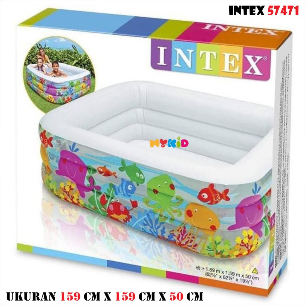 Intex 57471 Clearview Aquarium Pool 159 X159X50Cm / Kolam Anak Besar