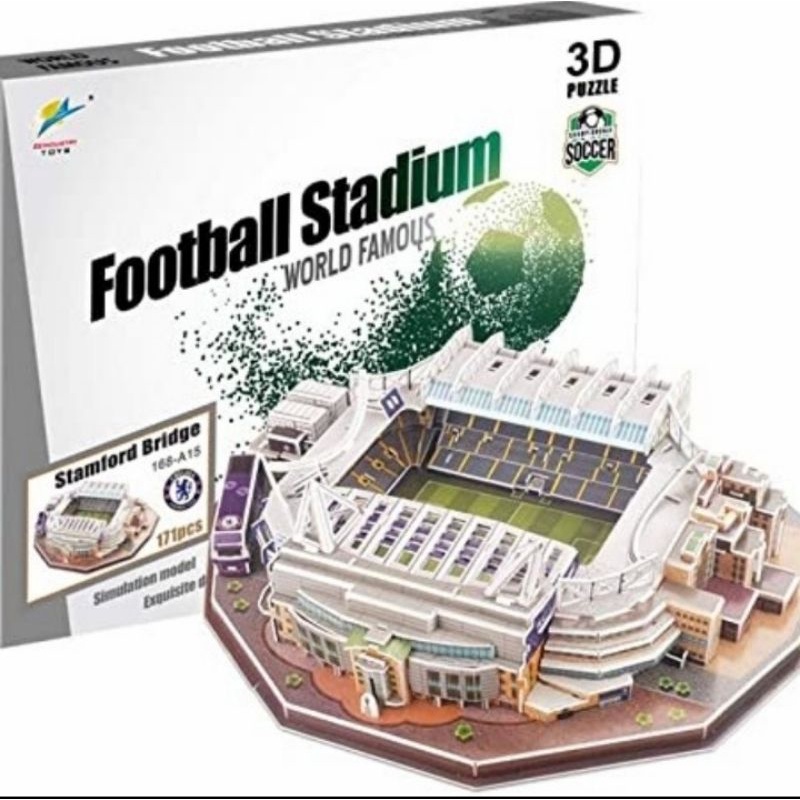 Miniatur Stadion Sepakbola 3D Puzzle Klub Eropa / Mini Replica Football Stadium European Club / Puzzle Stadion Bola Camp Nou Santiago Bernabeu Old Trafford Anfield Stamford Bridge Emirates Stadium Parc des Princes Allianze Arena San Siro Guiseppe Meazza