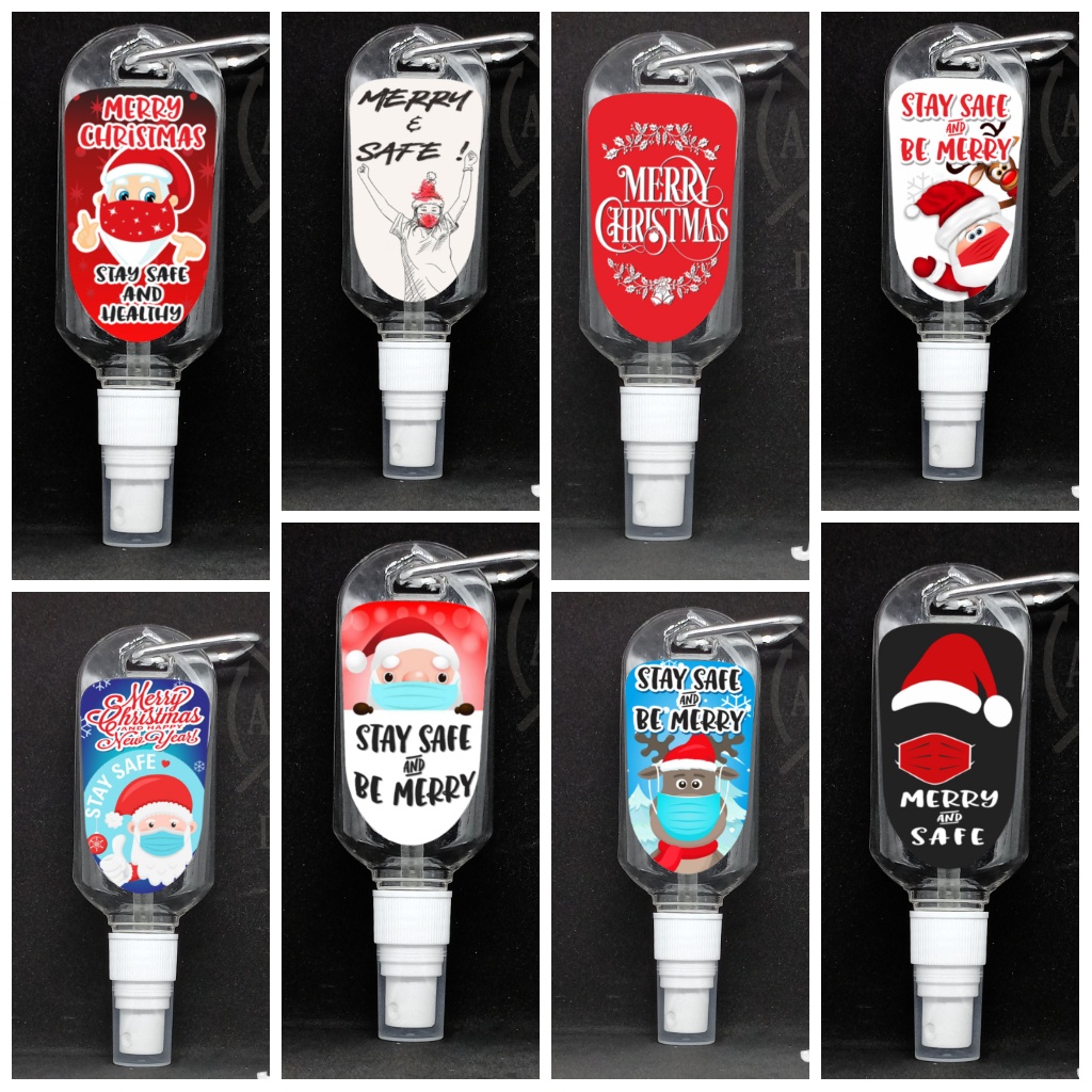 NATAL EDITION BOTOL GANTUNG HAND SANITIZER | BOTOL HANDSANITIZER MOTIF CUSTOM EDISI CHRISTMAS | BOTO