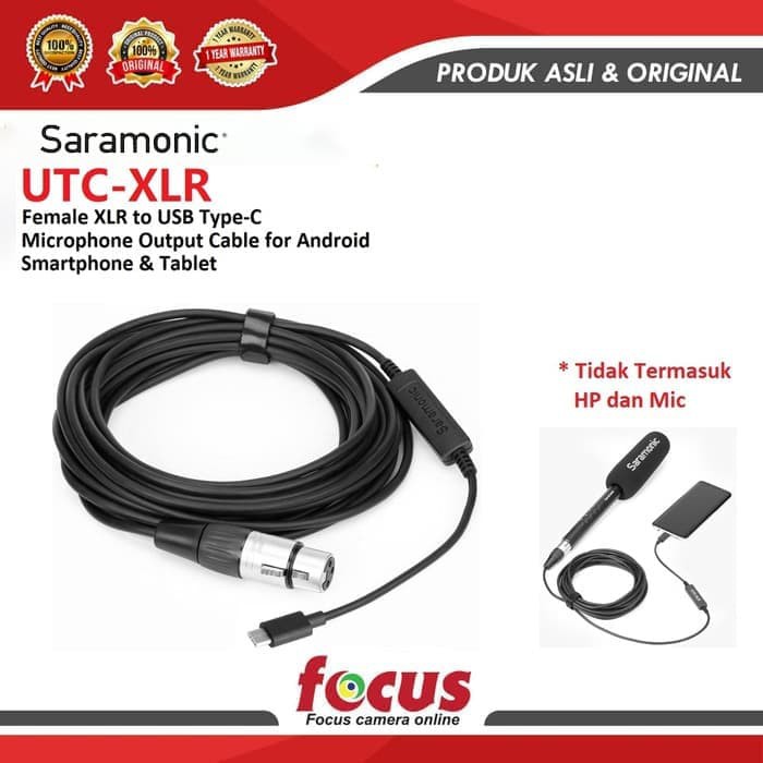 Saramonic UTC-XLR Female XLR to USB Type-C Mic Microphone Output Cable