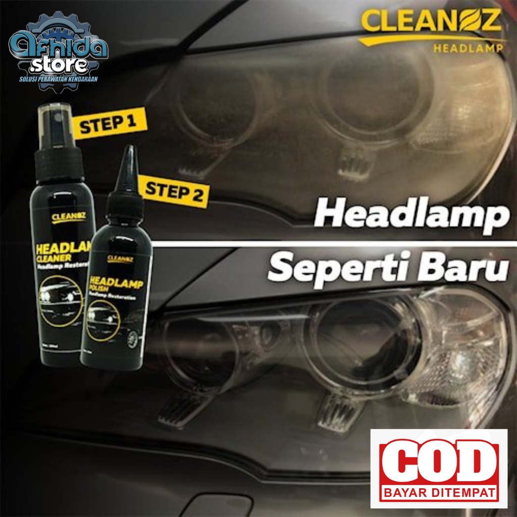 Cleanoz Headlamp Pembersih Lampu Mika Lampu Mobil Pembersih Kaca Lampu Mobil yang Buram Kuning Kusam