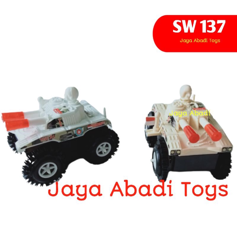 SW 137 - Mainan Jeep Tank  Mini Transportation Jalan Lampu SW137