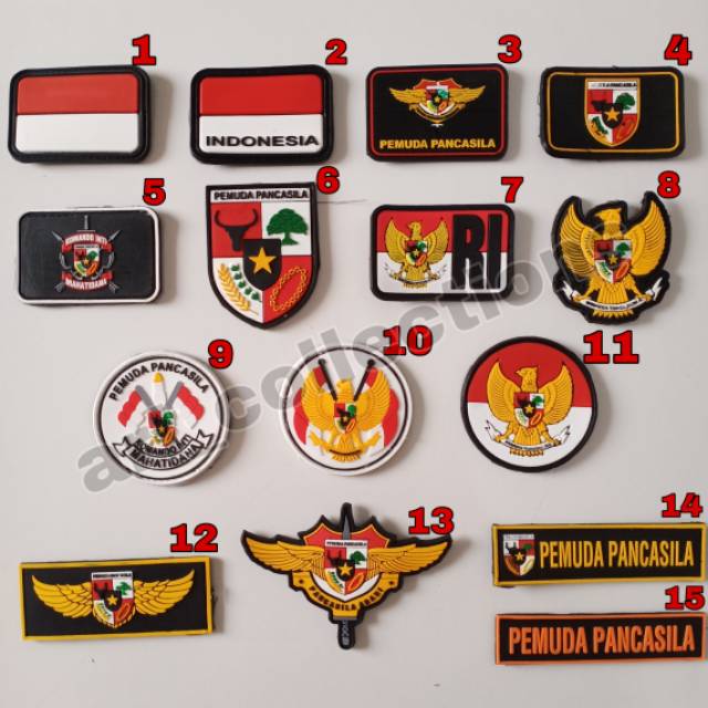 Patch rubber LOGO PP(PEMUDA PANCASILA)/TEMPELAN KARET VELCRO EMBLEM