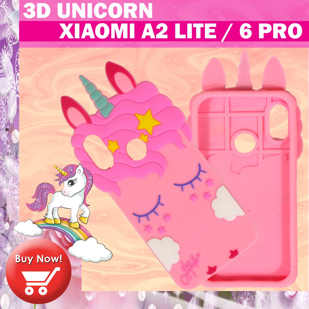 3D Cartoon Unicorn Case Xiaomi MI A2 Lite / 6 Pro Softcase 4D Xiaomi MI A2 Lite / 6 Pro Silikon Case