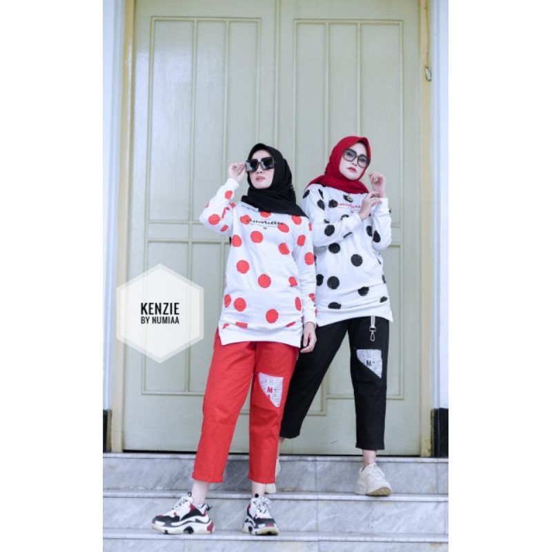 Set Celana Atasan Polka Kenzei by NUMIAA Original