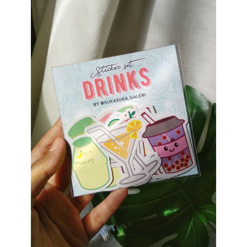 

[12 PCS] STICKER DRINKS ✨ stiker jurnal case hp deco korean - by @sukasuka_galeri