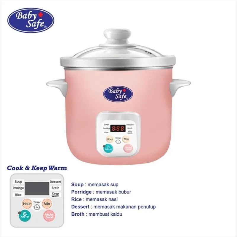 Baby Safe Slow Cooker 1.5 Liter Digital Timer LB06D