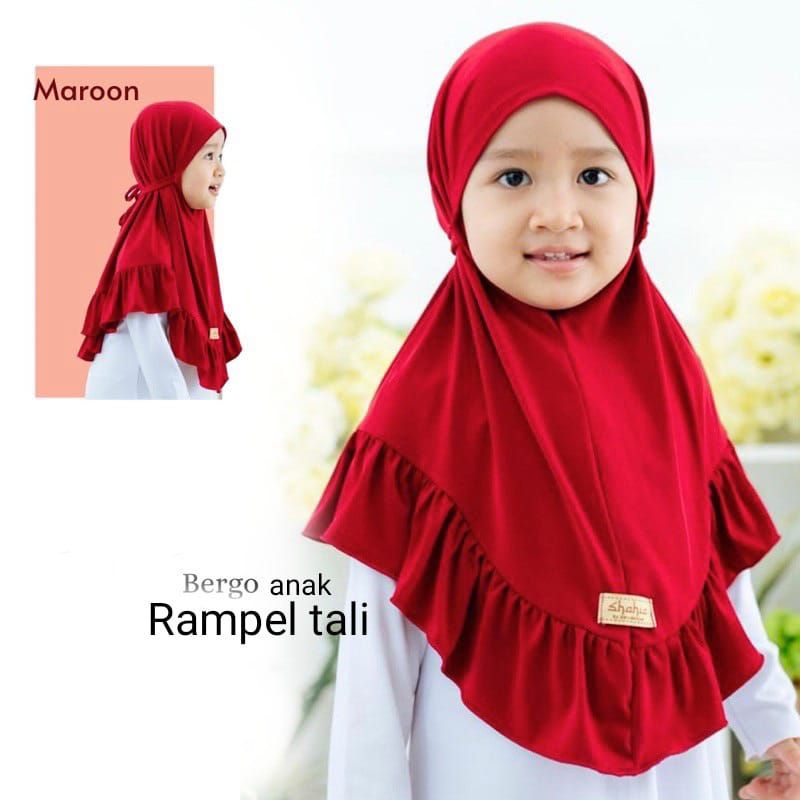 [Uus Hasanah] BERGO RAMPEL TALI • hijab anak•• hijab jersey