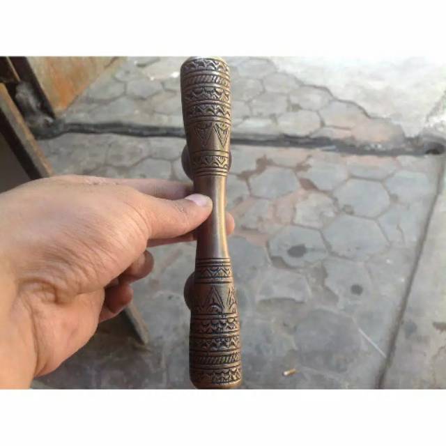 Handle / Tarikan Pintu Rumah Gebyok Pagar Kuningan Motif Egypt 20cm