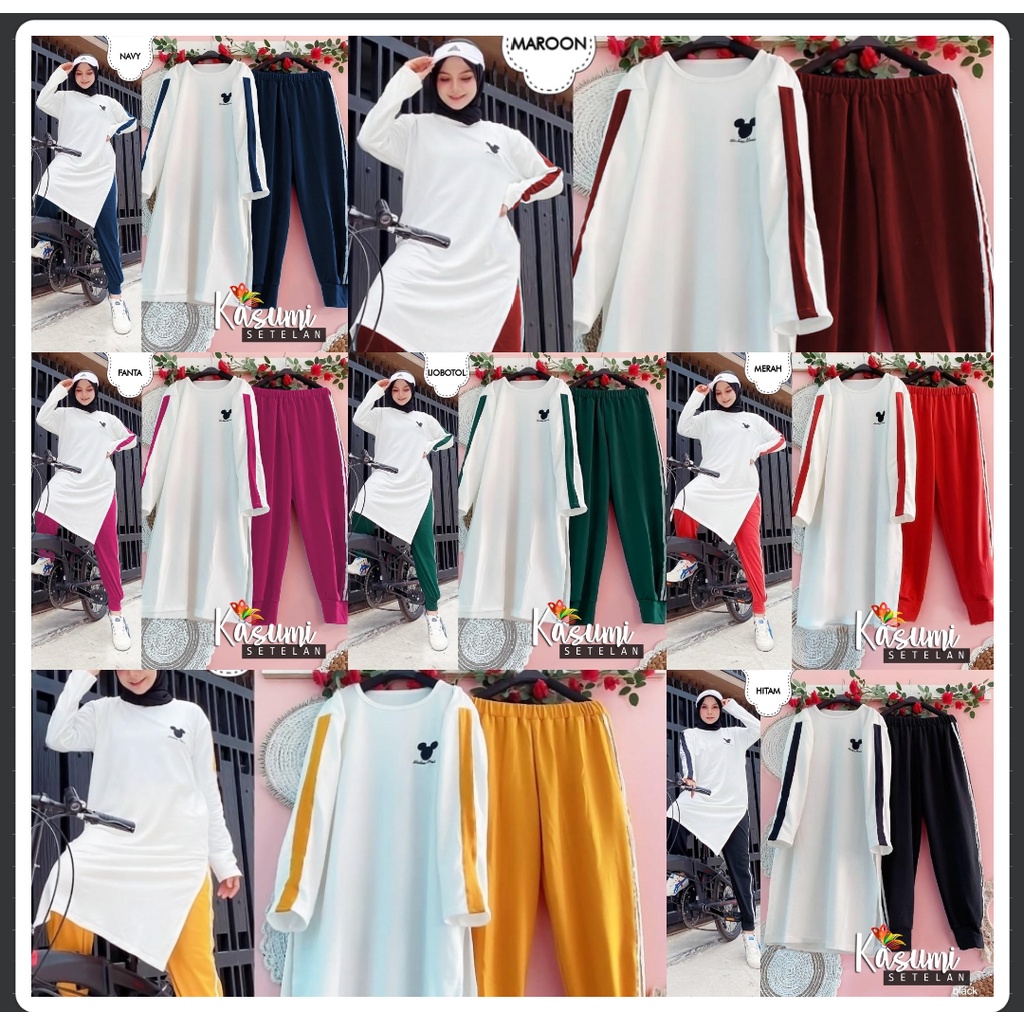 SET KASUMI BIGSIZE/ Setelan Training WANITA TERBARU / Setelan olahraga oversize wanita Korean style/