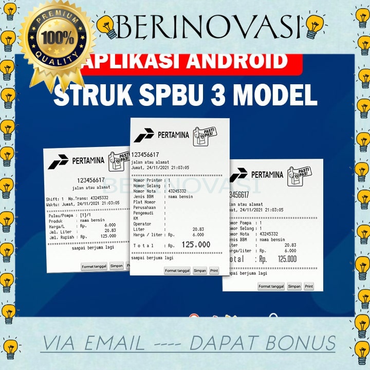Jual FULL Print Struk Bon SPBU Pro Android 3 model Aplikasi Android