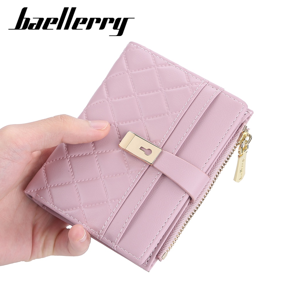 BAELLERRY NR085 Dompet Wanita Kecil Dompet Pendek Lipat Dompet Kartu Wanita Bahan Kulit PU Leather Premium WATCHKITE WKOS