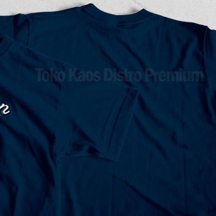 ➥ T shirt Baju Kaos Champion Original 100% Distro Pria Katun Kombed 30s - Navy, M ☉