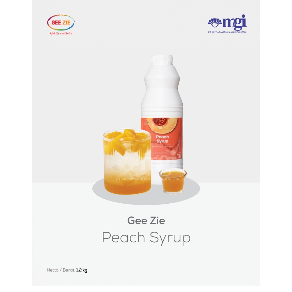 

GEE ZIE SYRUP PEACH | GEE ZIE SIRUP PEACH | SIRUP MINUMAN CAFE | SIRUP MINUMAN KEKINIAN