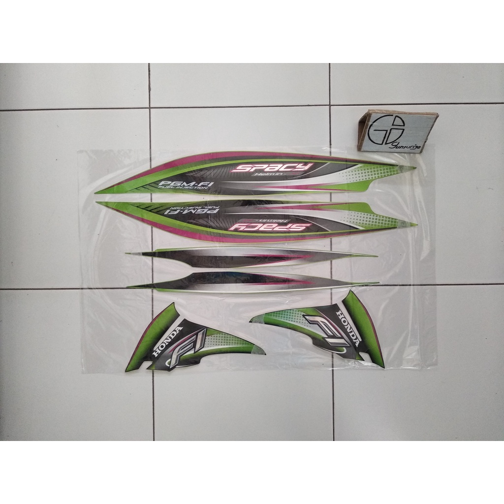 Striping Sticker Lis Honda Spacy FI 2012 2013 Hijau Original