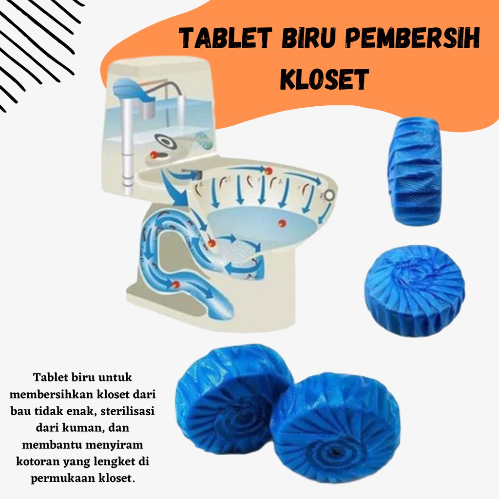 PROMO!! TABLET BIRU PEMBERSIH KLOSET CLOSET TOILET WC 50GR SIBIRU PENYEGAR WC KLOSET CLEANER