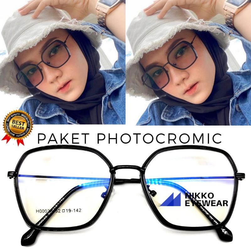 Paket Kacamata 0038, Gratis Lensa Photochromic, kacamata Antiradiasi,kacamata Baca, kacamata Korea