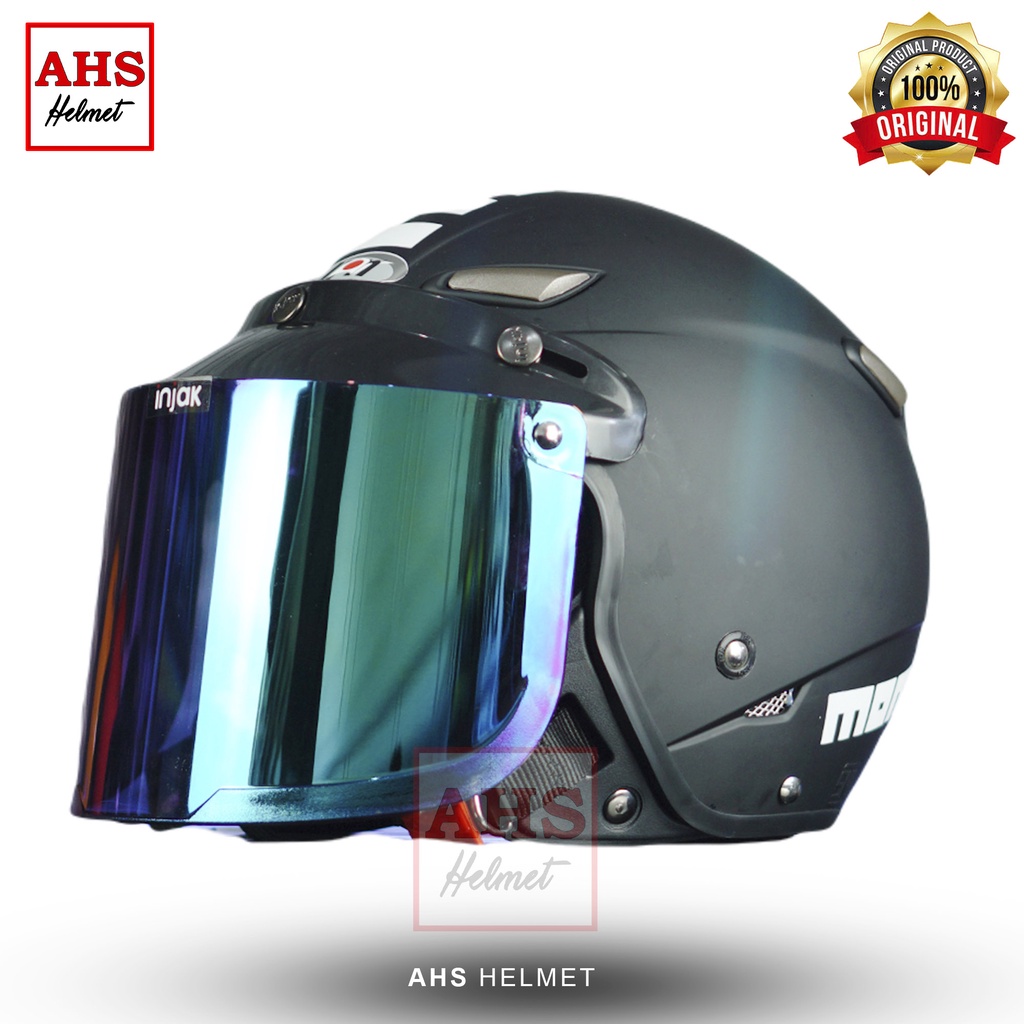 HELM JPN MOMO KACA BOGO DATAR FULL LEHER ORIGINAL SNI