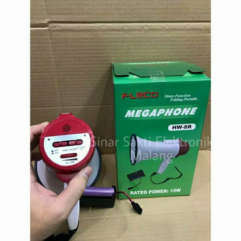 Pengeras Suara Megaphone Toa Fleco Murah Multifungsi Kecil Hw 8r Speaker Demo Alarm Rekam Charge