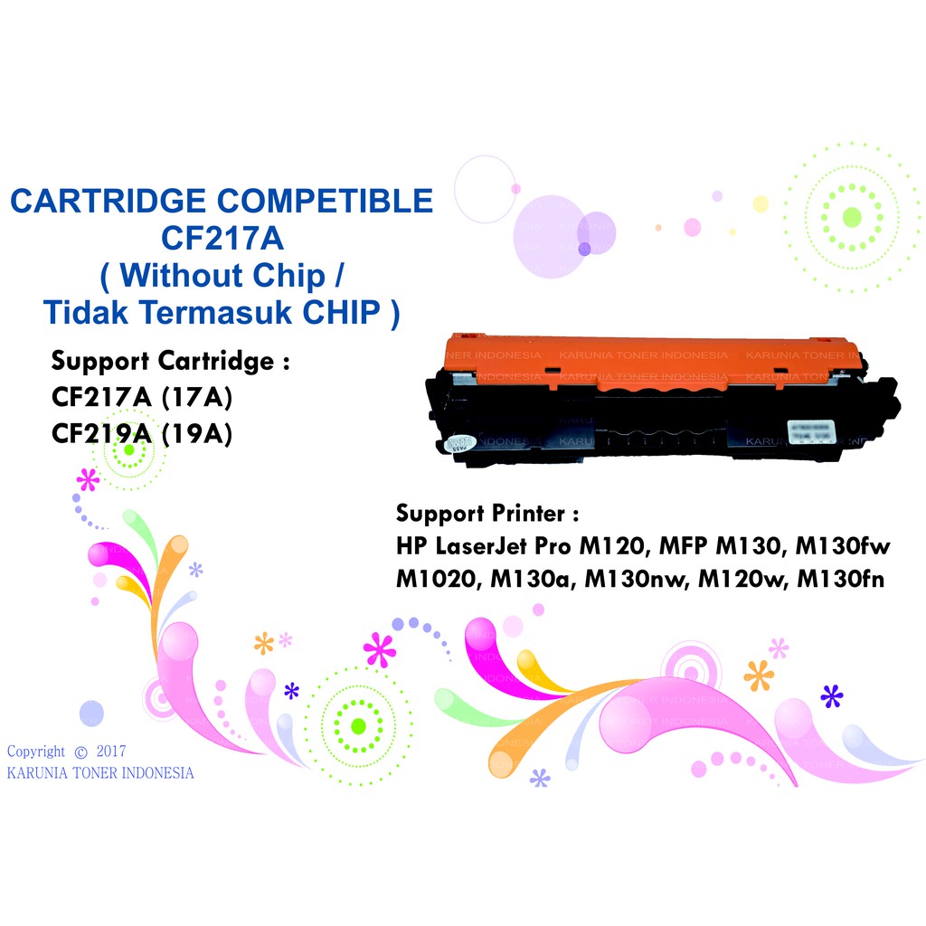 Cartridge Toner Compatible HP CF217A 17A Printer HP Pro M102 M130nw PLUS CHIP