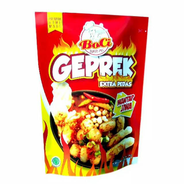 

BACI Baso aci geprek tulang rangu kemasan instan pedas new variant boci