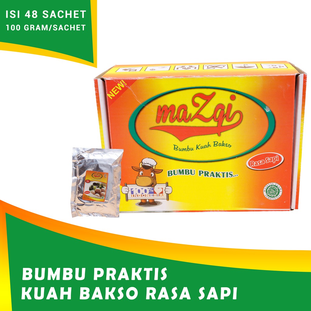 

Bumbu Kuah Bakso MAZQI 100gr Isi 48pcs