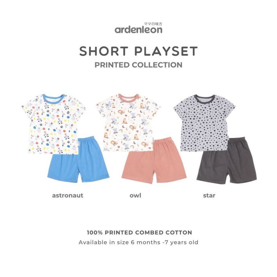 Makassar ! Unisex Short Playset ARDENLEON  ( Astronot, Owl, Star )