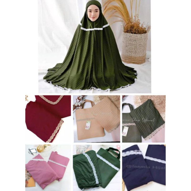 mukena plisket renda