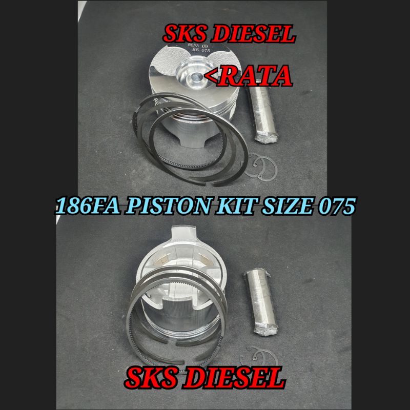 186FA Piston Kit Assy With Ring Seher Genset Diesel Silent Solar 5000 6000 Watt Kipor Kama Krisbow Firman Yanmar Yamamoto size (0.75)