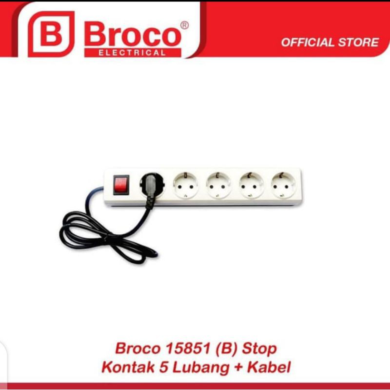 Broco 15851 (B) Stop Kontak 5 Lubang + Kabel