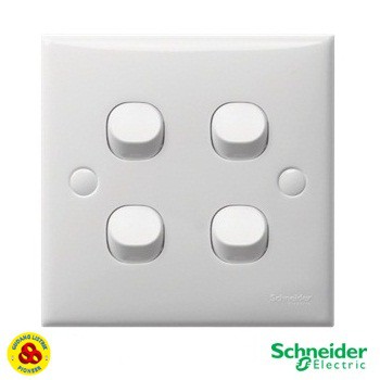 Schneider Saklar 4G Classic E34_1_2AR_WE Sakelar 4 Gang 1 Way