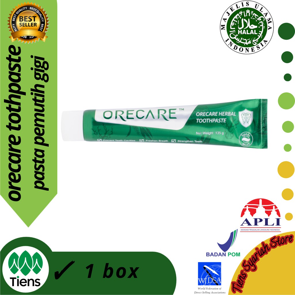 Tiens / Tianshi Orecare Herbal Toothpaste Original Pasta Gigi Odol Tooth Paste Ori