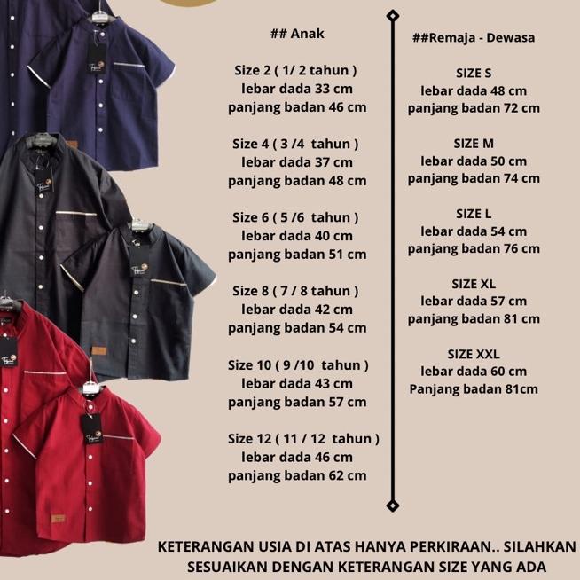 ☊ BAJU KOKO COUPLE AYAH ANAK | KEMEJA COUPLE | KOKO ANAK DAN DEWASA ORI TABINA KATUN POLOS CIGARET ➮