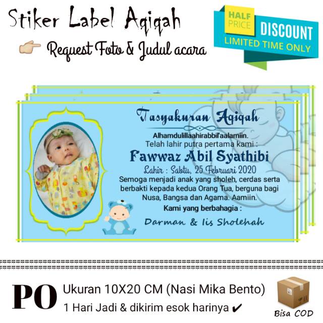 

Stiker Label Aqiqah - Ukuran Besar Mika Bento - Bisa Request Judul Acara