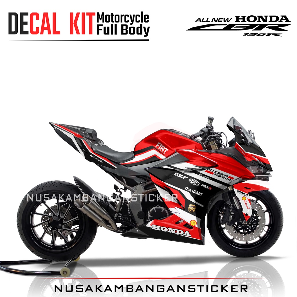 DECAL KIT STICKER HONDA CBR 150 R NEW 2021 GRAFIS REDFERRARI MERAH STIKER CBR K45G MERAH FULL BODY
