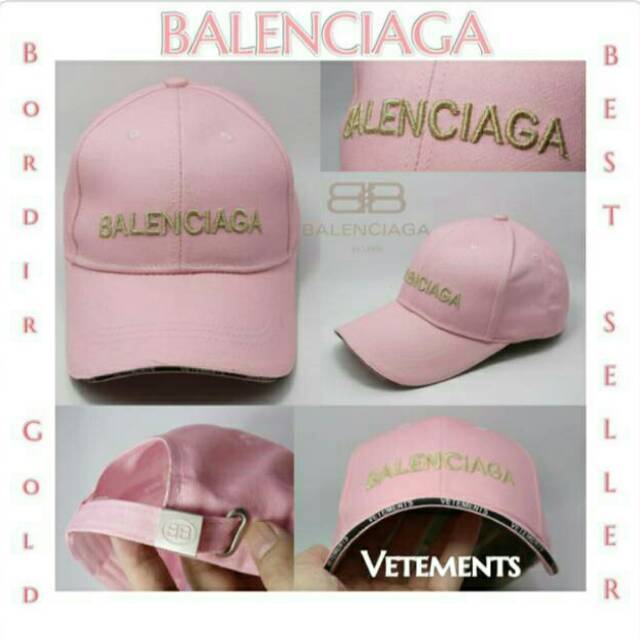 topi balenciaga cewek-cowok, import - pink