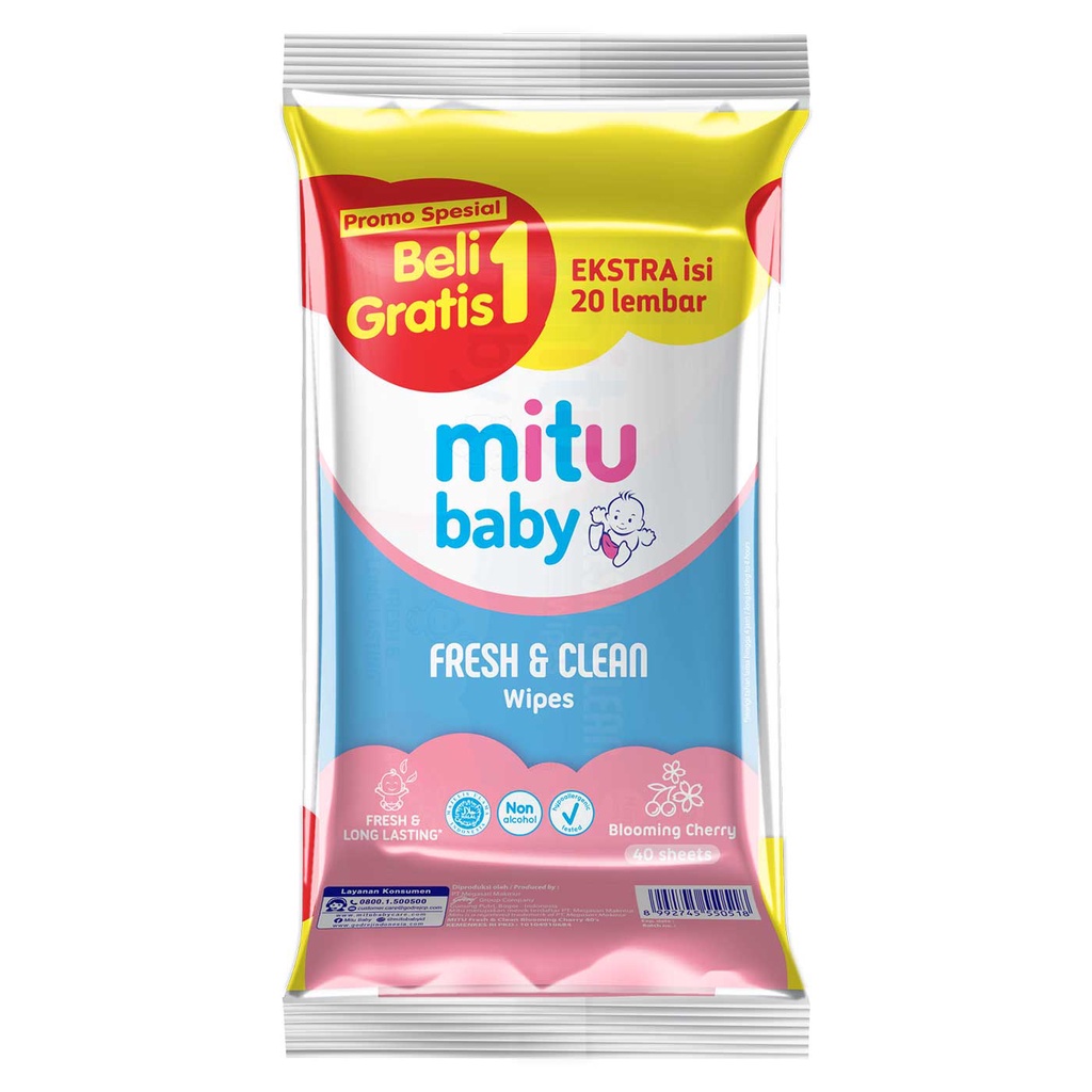 TISU BASAH MITU BABY WIPES GANTI POPOK 50'S / PASEO BABY WIPES  50`S BUY 1 GET 1 / TISU BASAH YUNIKON 50S BUY1GET1RANDOM